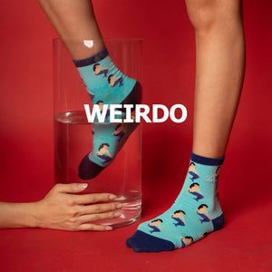 weirdo, mermaid, blue, socks, cute, colouful